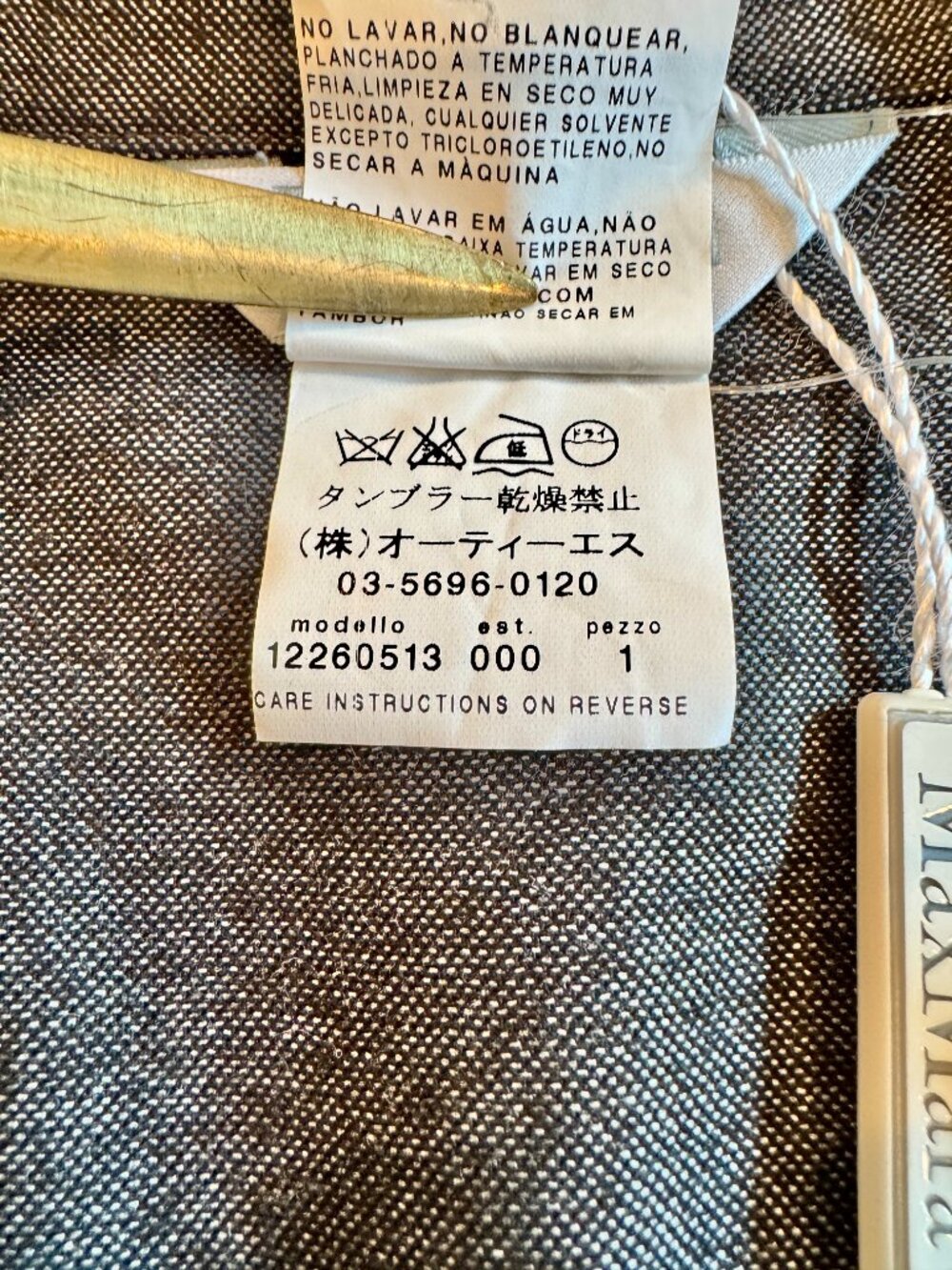 Max Mara Made in Italy Charcoal Wool & Silk Draped Wrap Midi Dress NWT Size 8 - Picture 12 of 15